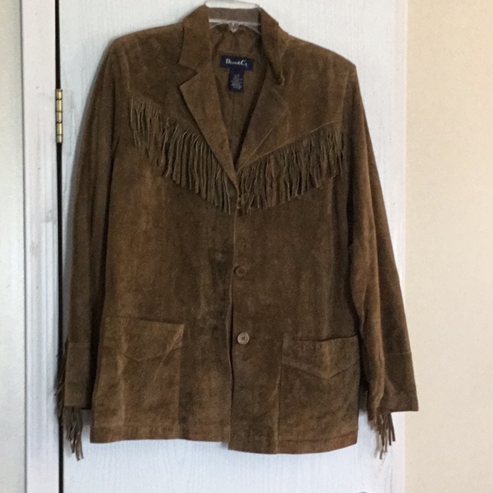 Denim & Co. leather jacket. Size Large.